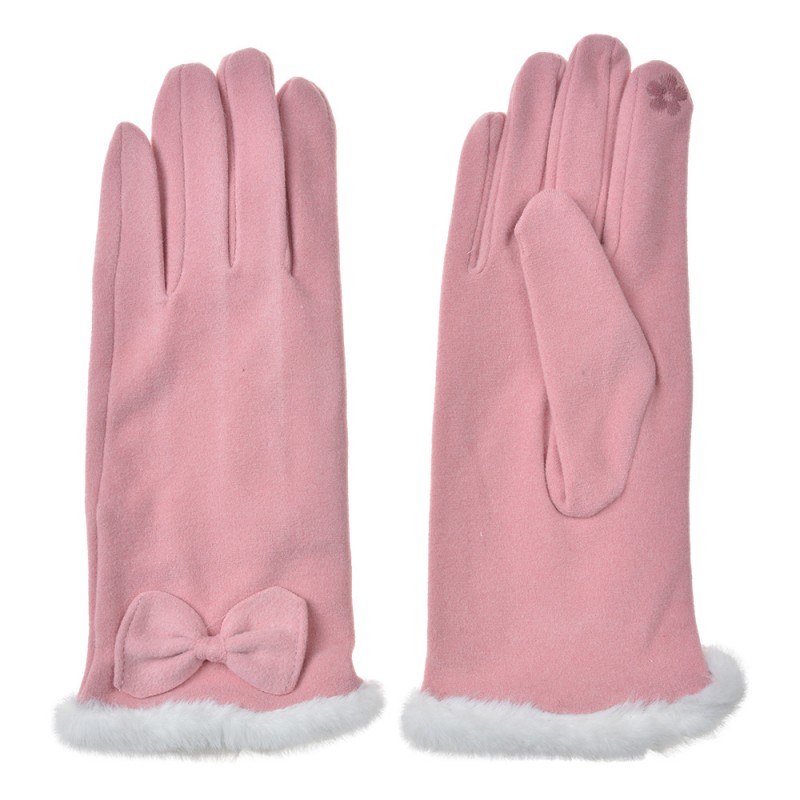 JZGL0089P Gants d'hiver 9x23 cm Rose Polyester