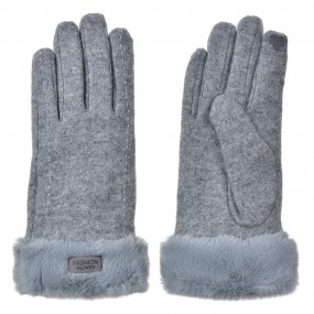 2JZGL0090G Handschuhe mit Kunstpelz 9x23 cm Grau Polyester