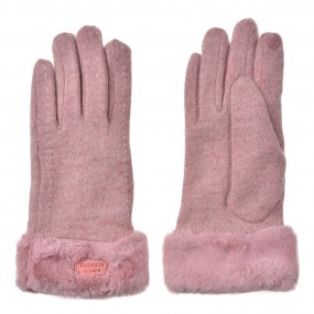 2JZGL0090P Gants en fausse fourrure 9x23 cm Rose Polyester