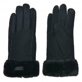 2JZGL0090Z Handschuhe mit Kunstpelz 9x23 cm Schwarz Polyester