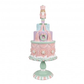 26PR4261 Figurine décorative Gâteau Ø 17x42 cm Rose Plastique