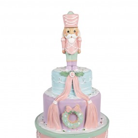 26PR4261 Figurine décorative Gâteau Ø 17x42 cm Rose Plastique