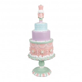 26PR4261 Statuetta decorativa Torta Ø 17x42 cm Rosa Plastica