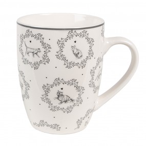 2LGCMU Mug 325 ml Blanc Gris Porcelaine Chats