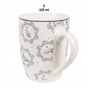 2LGCMU Mug 325 ml Blanc Gris Porcelaine Chats