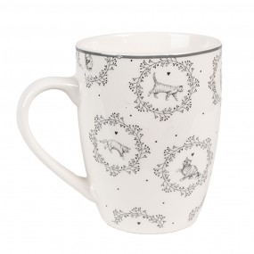 2LGCMU Mug 325 ml Blanc Gris Porcelaine Chats