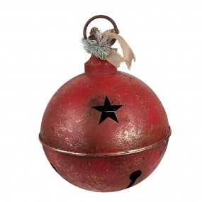 26Y5677 Christmas Bauble Ø 30x40 cm Red Metal Christmas Decoration