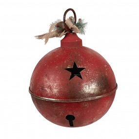 26Y5677 Boule de Noël Ø 30x40 cm Rouge Métal Décoration de Noël