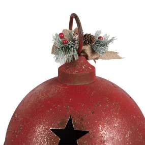 26Y5677 Christmas Bauble Ø 30x40 cm Red Metal Christmas Decoration