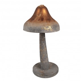 26Y5679 Décoration Champignon Ø 14x27 cm Gris Métal