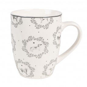 2LGDMU Mug 325 ml Blanc Gris Porcelaine Chiens