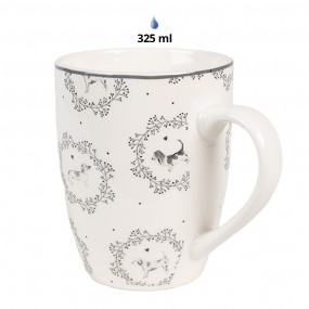 2LGDMU Mug 325 ml Blanc Gris Porcelaine Chiens