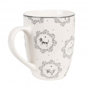 2LGDMU Mug 325 ml Blanc Gris Porcelaine Chiens