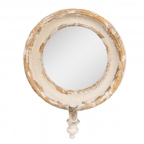 262S304 Mirror 38x14x47 cm Beige Wood Glass Wall Mirror