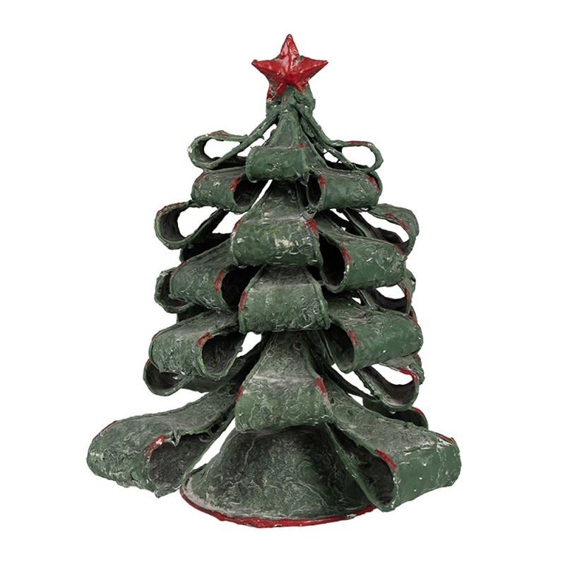 65870 Kerstdecoratie Beeld Kerstboom Ø 21x24 cm Groen Papier IJzer