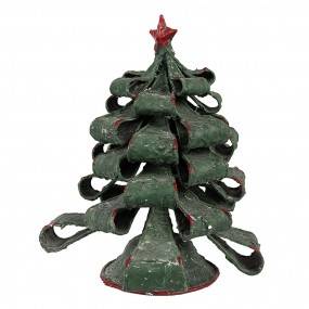 265870 Christmas Decoration Figurine Christmas Tree Ø 21x24 cm Green Paper Iron