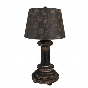 26LMC0089 Lampada da tavolo Ø 35x64 Marrone Nero  Legno Metallo Lampada da scrivania