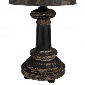 26LMC0089 Lampada da tavolo Ø 35x64 Marrone Nero  Legno Metallo Lampada da scrivania