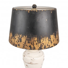 26LMC0090 Lampada da tavolo Ø 36x65 cm Beige Nero Legno Metallo Lampada da scrivania