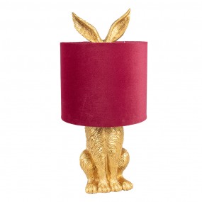 26LMC0099GOVBU Lampe de table Lapin Ø 20x43 cm Couleur or Rouge Plastique Lampe de bureau