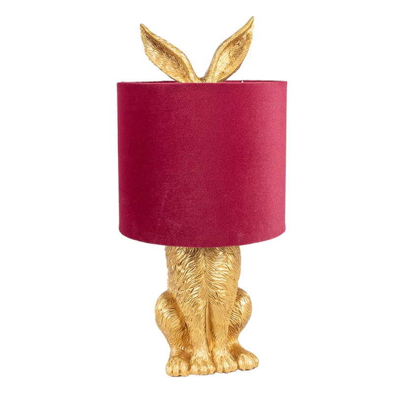 6LMC0099GOVBU Lampe de table Lapin Ø 20x43 cm Couleur or Rouge Plastique Lampe de bureau