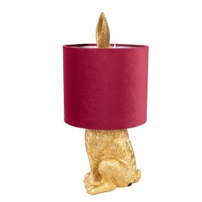 26LMC0099GOVBU Lampe de table Lapin Ø 20x43 cm Couleur or Rouge Plastique Lampe de bureau