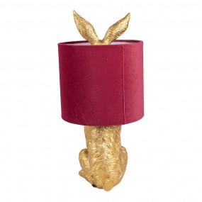 26LMC0099GOVBU Lampe de table Lapin Ø 20x43 cm Couleur or Rouge Plastique Lampe de bureau