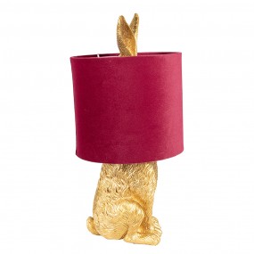 26LMC0099GOVBU Lampe de table Lapin Ø 20x43 cm Couleur or Rouge Plastique Lampe de bureau