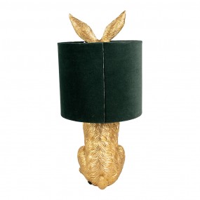 26LMC0099GOVGR Table Lamp Rabbit Ø 20x43 cm Gold colored Green Plastic Desk Lamp