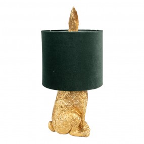 26LMC0099GOVGR Table Lamp Rabbit Ø 20x43 cm Gold colored Green Plastic Desk Lamp