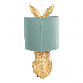 26LMC0099GOVLGR Table Lamp Rabbit Ø 20x43 cm Gold colored Green Plastic Desk Lamp