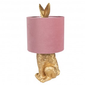 26LMC0099GOVP Table Lamp Rabbit Ø 20x43 cm Gold colored Pink Plastic Desk Lamp