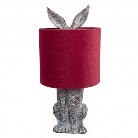 26LMC0099VBU Lampe de table Lapin Ø 20x43 cm Marron Rouge Plastique Lampe de bureau