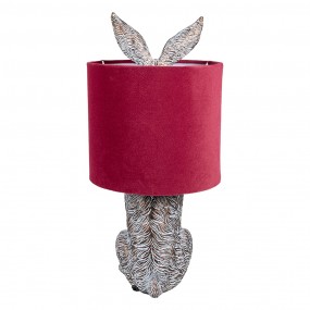 26LMC0099VBU Lampe de table Lapin Ø 20x43 cm Marron Rouge Plastique Lampe de bureau