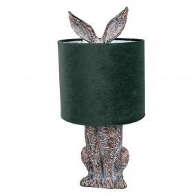 26LMC0099VGR Lampe de table Lapin Ø 20x43 cm Marron Vert Plastique Lampe de bureau