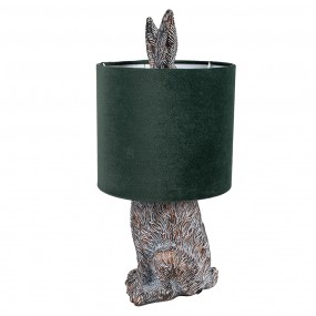 26LMC0099VGR Lampe de table Lapin Ø 20x43 cm Marron Vert Plastique Lampe de bureau