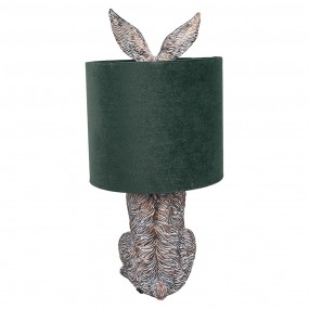 26LMC0099VGR Lampe de table Lapin Ø 20x43 cm Marron Vert Plastique Lampe de bureau