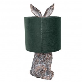 26LMC0099VGR Lampe de table Lapin Ø 20x43 cm Marron Vert Plastique Lampe de bureau