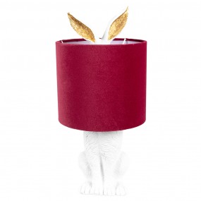 26LMC0099WVBU Lampe de table Lapin Ø 20x43 cm Blanc Rouge Plastique Lampe de bureau