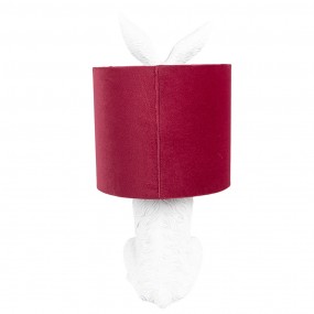 26LMC0099WVBU Lampe de table Lapin Ø 20x43 cm Blanc Rouge Plastique Lampe de bureau