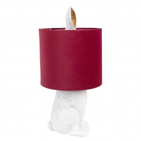 26LMC0099WVBU Lampada da tavolo Coniglio Ø 20x43 cm Bianco Rosso  Plastica Lampada da scrivania