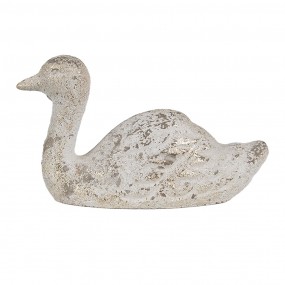 26TE0547 Decorative Figurine Duck 15x5x9 cm White Stone