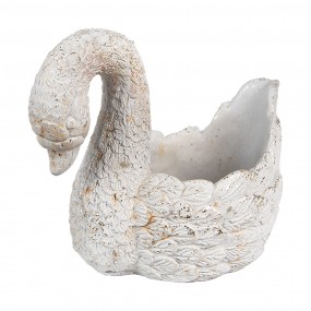 26TE0548 Planter Swan 19x11x15 cm White Stone