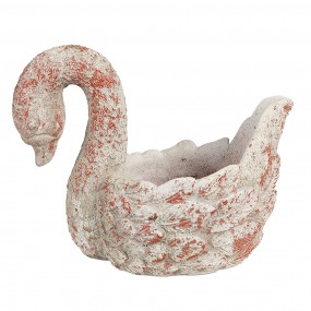 26TE0549 Planter Swan 19x11x15 cm Grey Red Stone