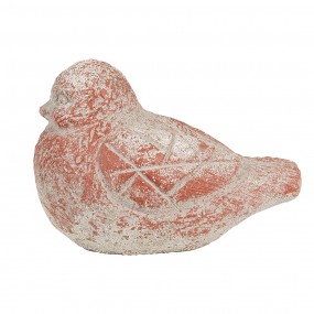 26TE0550 Decoratie Beeld Vogel 14x9x10 cm Grijs Rood Steen