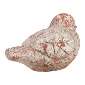 26TE0550 Decoratie Beeld Vogel 14x9x10 cm Grijs Rood Steen