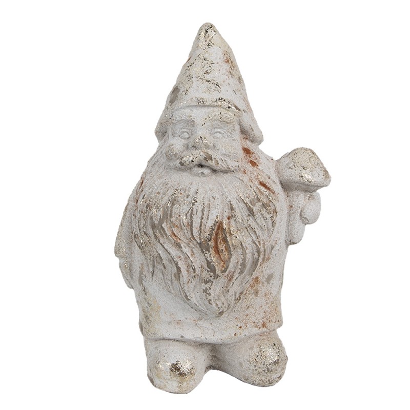 6TE0551 Decorative Figurine Gnome 9x8x15 cm White Stone