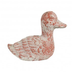 26TE0552 Figurine décorative Canard 15x8x12 cm Gris Rouge Pierre