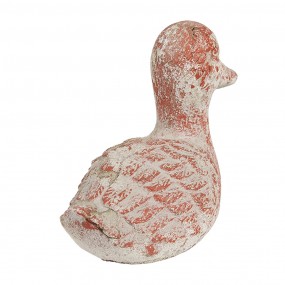 26TE0552 Figurine décorative Canard 15x8x12 cm Gris Rouge Pierre