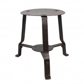 26UNY0010 Plant Table 18x18x22 cm Black Iron Round Side Table